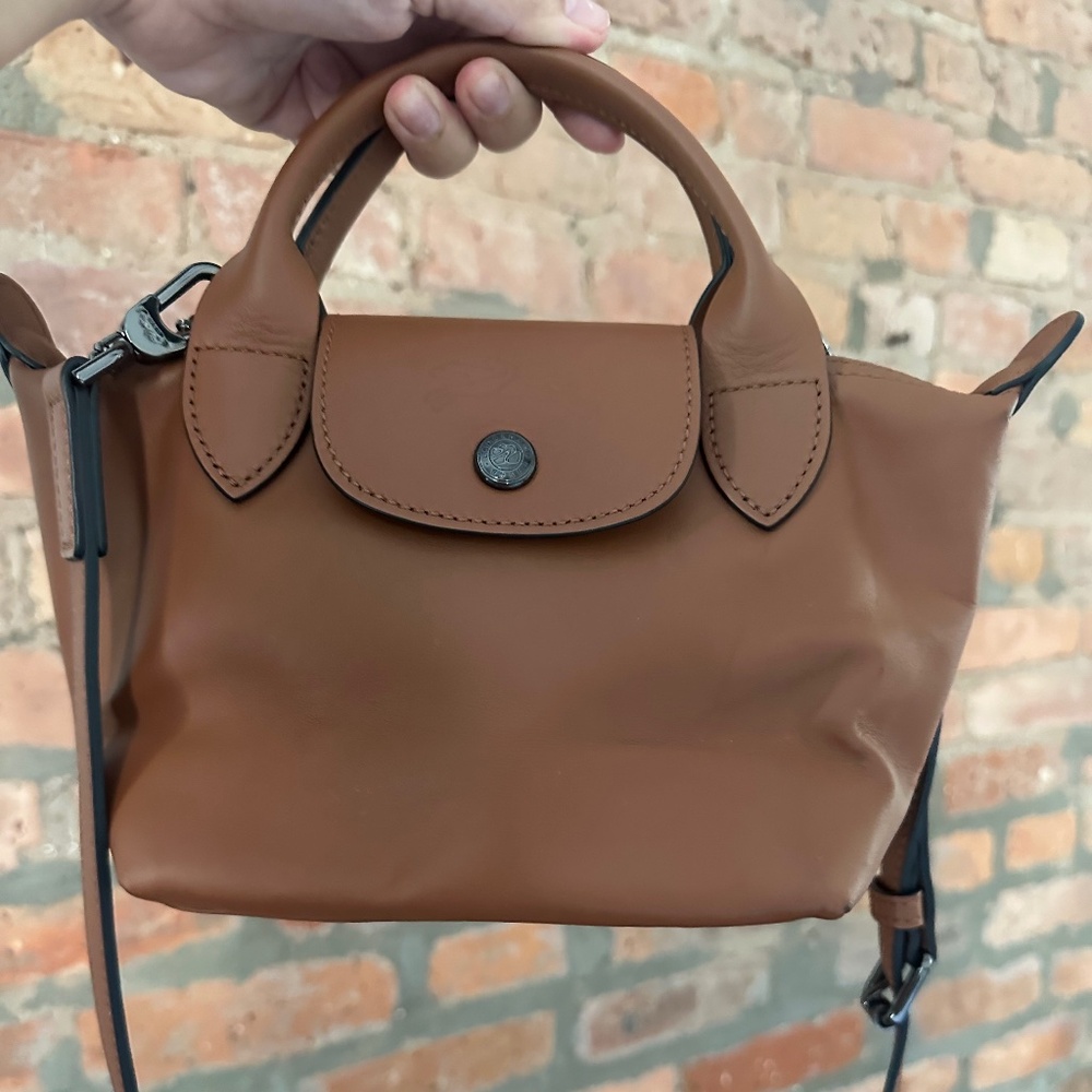 Longchamp LE PLIAGE XTRA XS HANDBAG in Cognac Leather